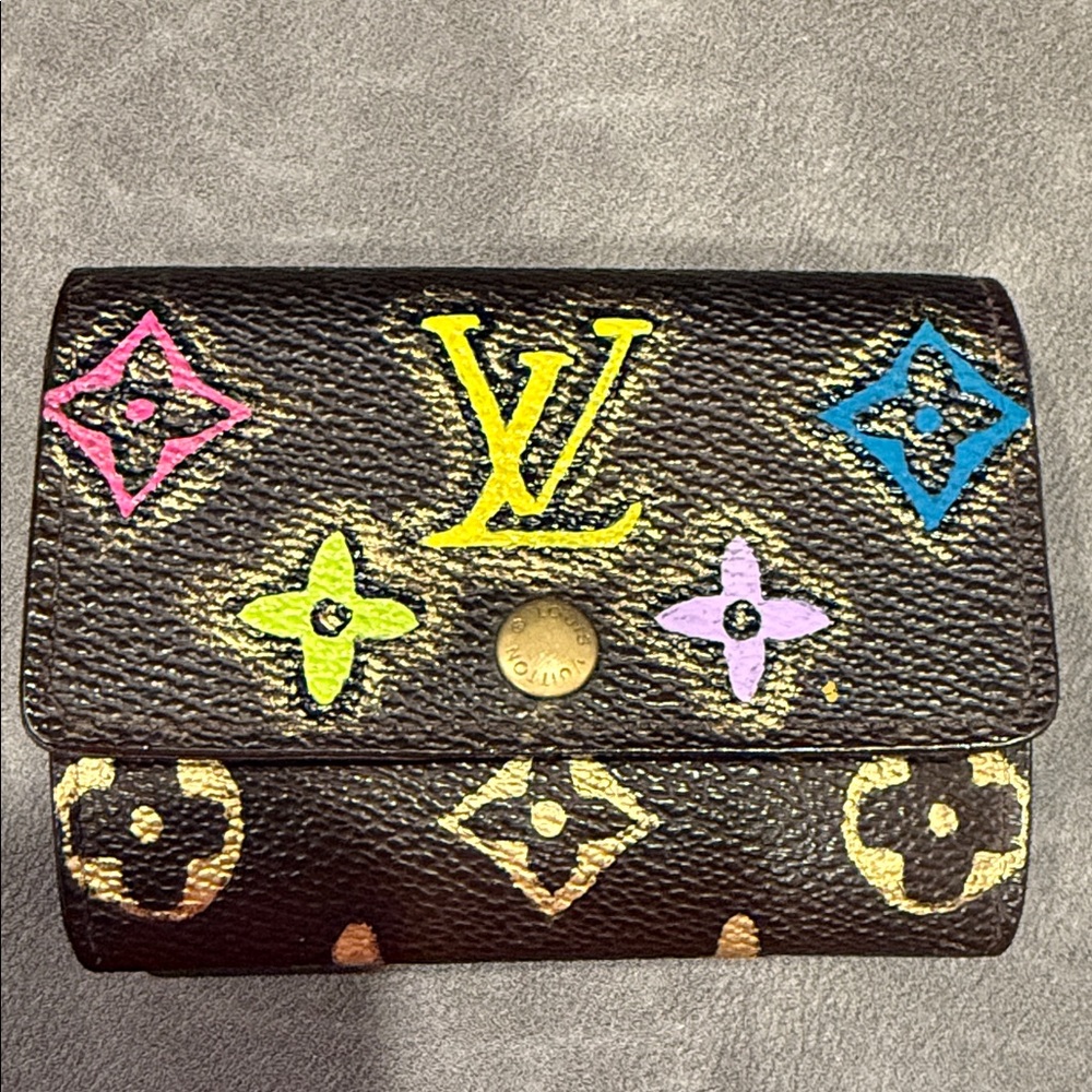 Louis Vuitton Brown Wallet with Multicolor Painted Monogram